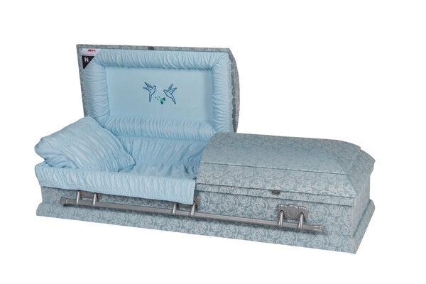 Blue Arlington, casket, 