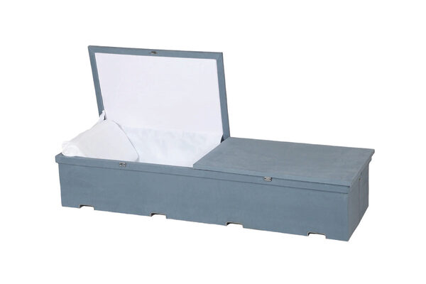 Blue Cloth 30, casket, Corrugated Cardboard