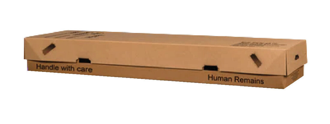 EZ-Fold Cremation Container, cremation container in Fibreboard