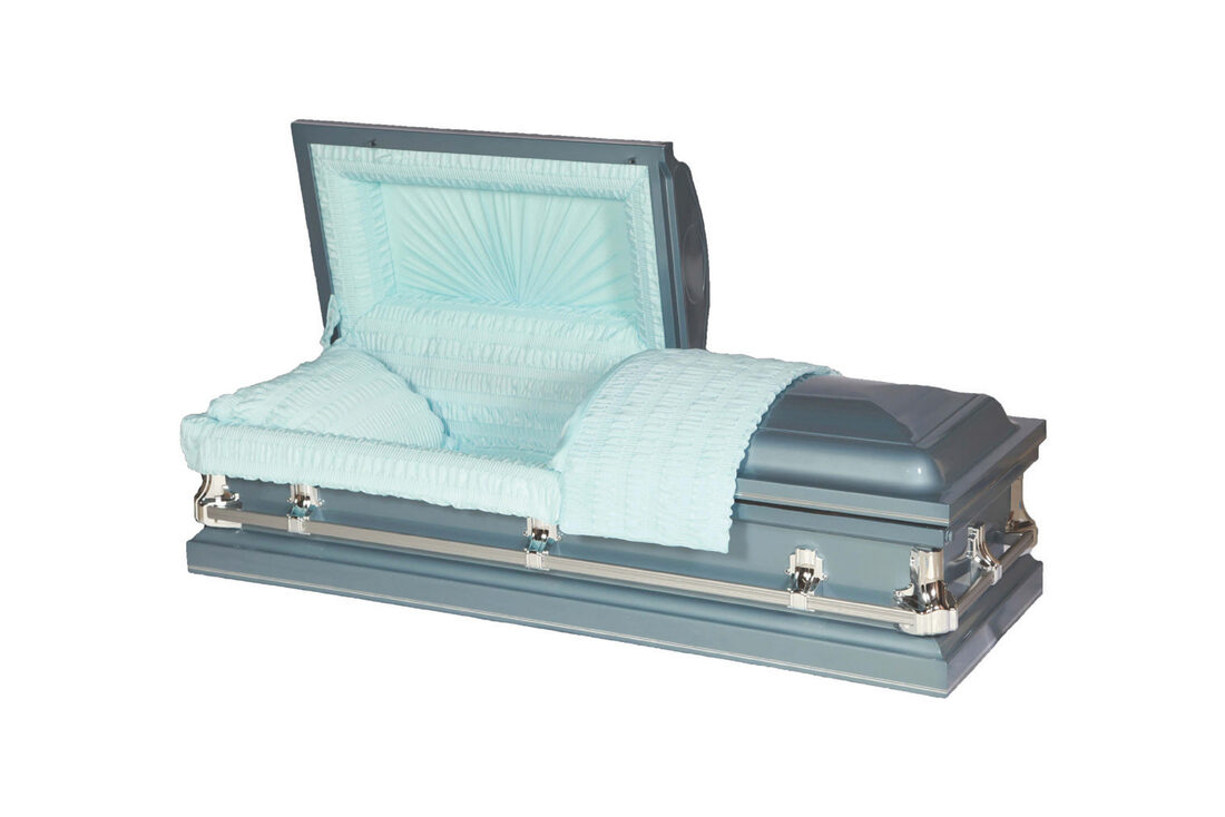 Franklin Light Blue, casket in 20 Gauge Steel