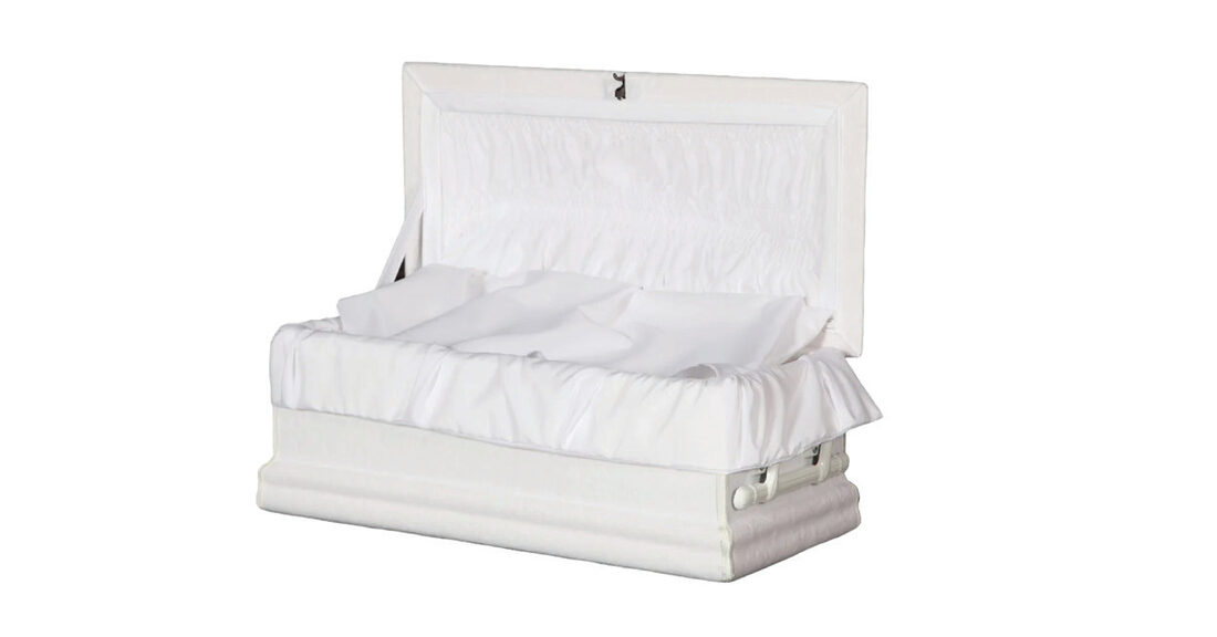 White Lambskin - 18", casket in 