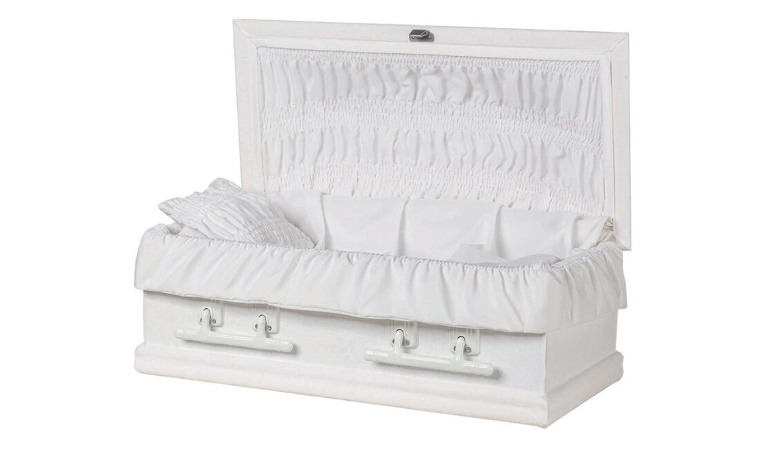 White Lambskin - 2', casket in 